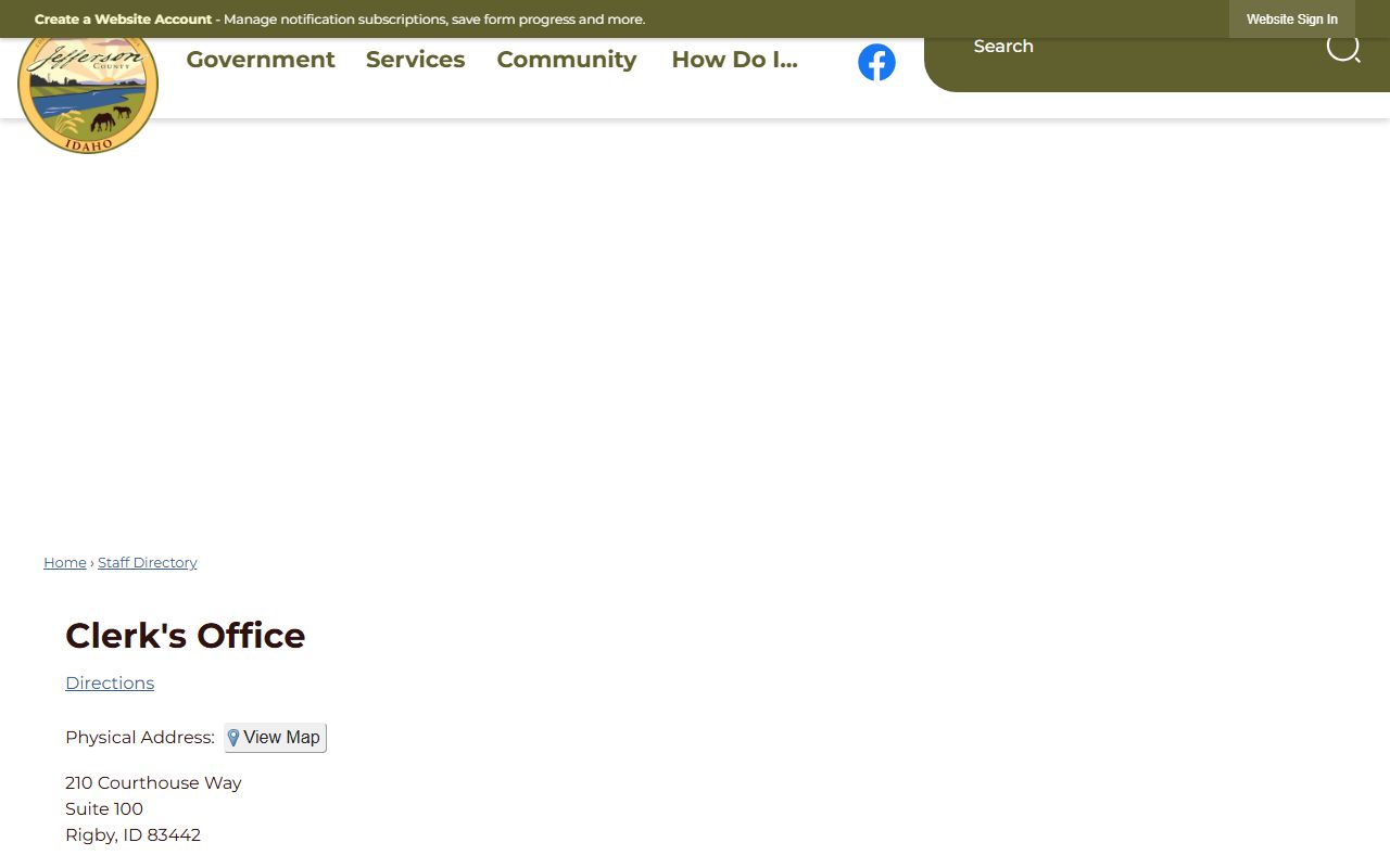 Jefferson County County Clerk directory contact