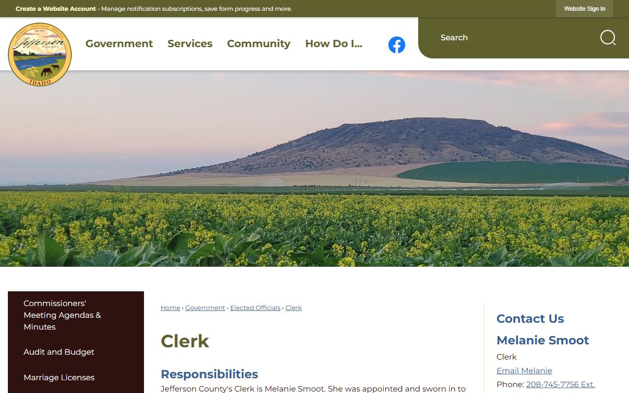 Jefferson County County Clerk records office page