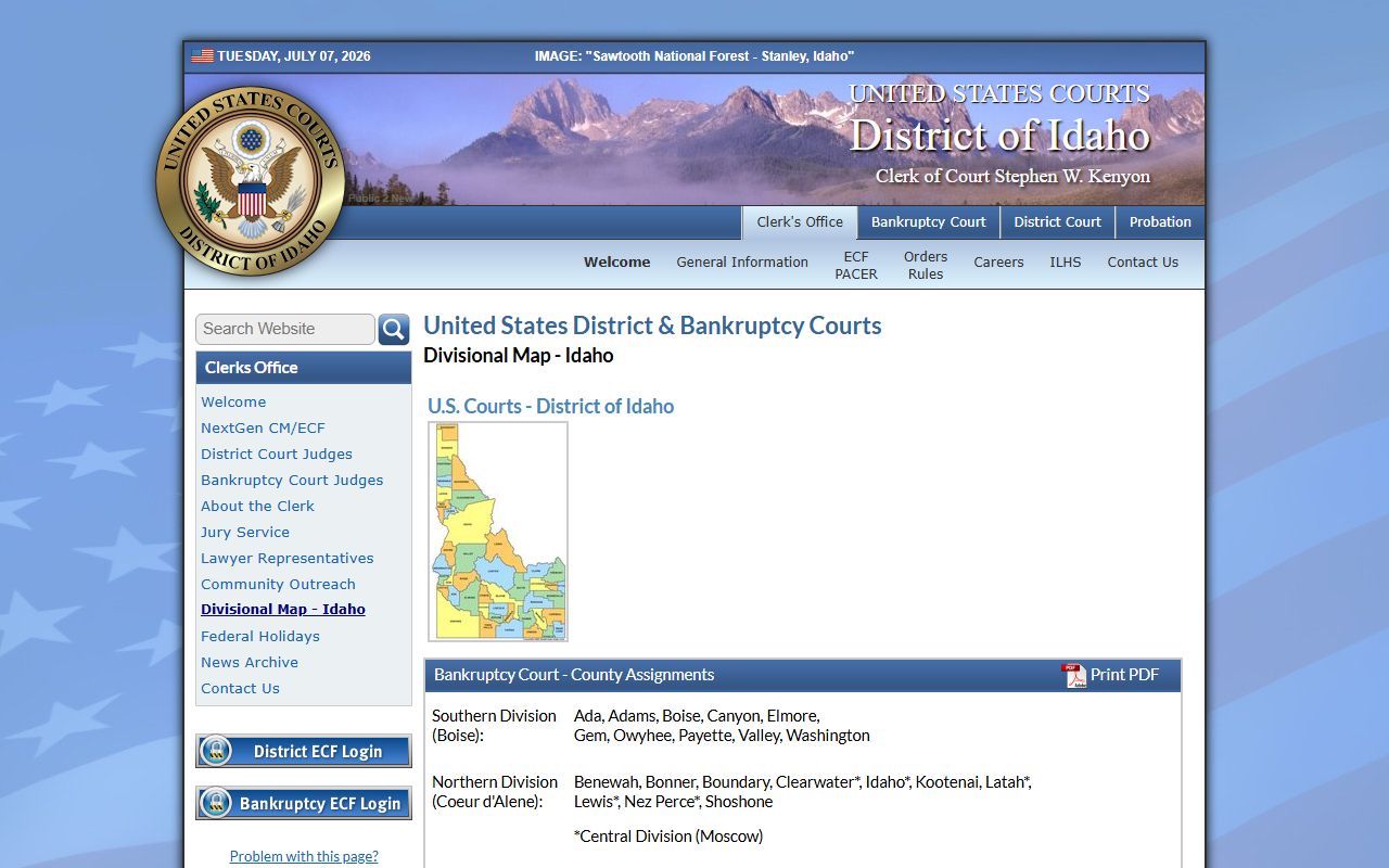 Jefferson County District Court federal divisional map distinction