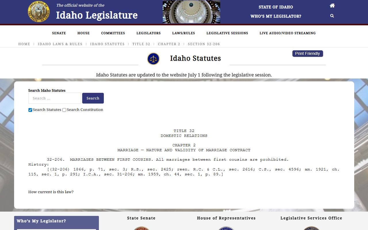 Jefferson County marriage records Idaho prohibited marriage exceptions