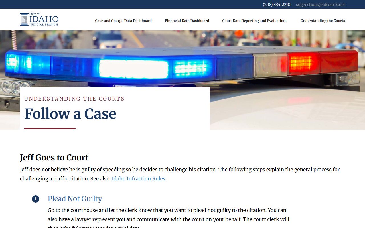 Jefferson County traffic court records Idaho infraction process