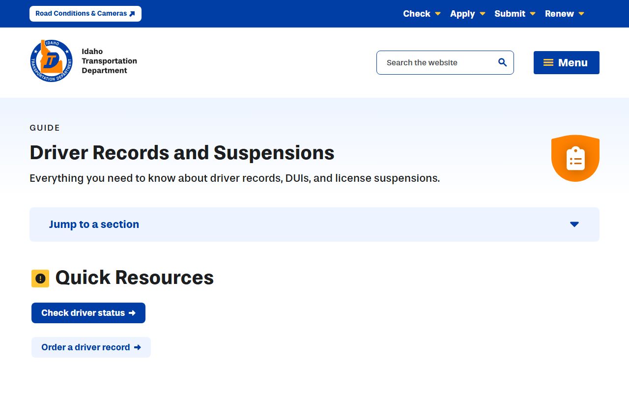 Jefferson County traffic court records ITD driver records